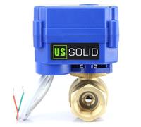 U.S. Solid 1/2" Brass Motorized Ball Valve 220V AC (85-265 V AC) DN15 Electrical Ball Valve with Full Port, 2 Wire Auto Return Setup