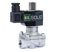 U.S. Solid 1/2" Electric Solenoid Valve 220V AC Stainless Steel Body Normally Open G Thread VITON Water Air Oil