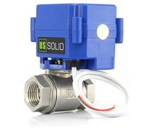 U.S. Solid 1/2" Motorized Ball Valve Stainless Steel Electrical Ball Valve Normally Open DN15 with Full Port, 9-24V AC/DC, 2 Wire Auto Return Setup