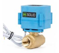 U.S. Solid 1/2" Proportional Motorized Ball Valve, Brass Full Port, 4-20mA Control, 5-Wire with Position Indicator, IP67 Rated, DC 9-24V, for Water, Air & HVAC Systems