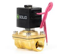 U.S. Solid 1/2" Solenoid Valve - Brass AC 220V with Viton Seal, Normally Closed, Lead Wire Type, G Thread