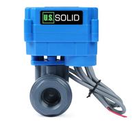 U.S. Solid 1/2” UPVC Motorised Ball Valve - Plastic Electrical Ball Valve with Full Port, 2 Wire Auto Return, 9-36V AC/DC, Normally Closed