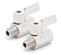 U.S. Solid 1/4" 304 Stainless Steel Mini Ball Valve with Stainless Handle Female × Male NPT Thread 2PCS