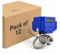 U.S. Solid 1/4" Motorized Ball Valve, NSF Certified 304SS Electrical Valve with Full Port, 9-24V DC, 5 Wire Setup, Compatible with Indicator Lights for Open/Closed Position(12-pack)