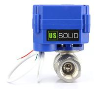 U.S. Solid 1/4" Motorized Ball Valve Stainless Steel Electrical Ball Valve with Full Port, 9-24V AC/DC, 2 Wire Auto Return Setup