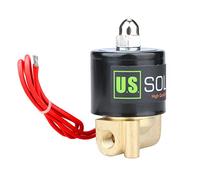 U.S. Solid 1/8" Brass Electric Solenoid Valve 220V AC Normally Closed VITON Water Air Oil