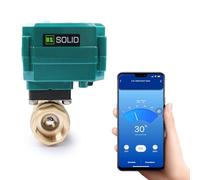 U.S. Solid 1” Smart WiFi Motorised Ball Valve - App Mobile Remote Control Brass Electrical Ball Valve with Manual Switch, 5V DC USB Connection, G Thread