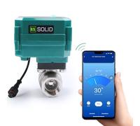 U.S. Solid 1” Smart WiFi Motorised Ball Valve - App Mobile Remote Control Stainless Steel Electrical Ball Valve with Manual Switch, 5V DC USB Connection, G Thread