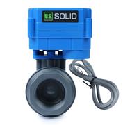 U.S. Solid 1" UPVC Motorised Ball Valve - 9-36V AC/DC Plastic Electrical Ball Valve, 2 Wire Auto Return, Normally Closed, Full Port