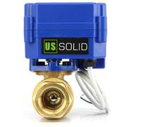 U.S. Solid 3/4" Motorized Ball Valve Brass Electrical Ball Valve, 9-24V DC, 2 Wire Reverse Polarity Setup