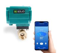 U.S. Solid 3/4” Smart WiFi Motorised Ball Valve - App Mobile Remote Control Brass Electrical Ball Valve with Manual Switch, 5V DC USB Connection, G Thread