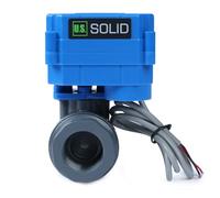 U.S. Solid 3/4" UPVC Motorised Ball Valve - 9-36V AC/DC Plastic Electrical Ball Valve, 2 Wire Auto Return, Normally Closed, Full Port