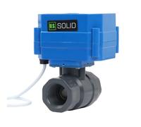 U.S. Solid 3/4" UPVC Motorised Ball Valve - Plastic Electrical Ball Valve with Standard Port, 2 Wire Auto Return, 9-24 V AC/DC, Normally Open