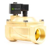 U.S. Solid Brass Solenoid Valve 2" - 12V DC, Normally Closed, 4.4-232 PSI, Pilot-Operated, Viton Seal