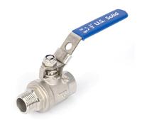U.S. Solid Full Port 1/2" Ball Valve - Male x Female 316 Stainless Steel Heavy Duty for Water, Oil, and Gas, 1000WOG NPT