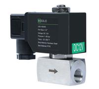 U.S. Solid High Pressure Solenoid Valve - 1/4" 60 bar Stainless Steel 12V DC High Pressure High Temperature Resistance Electric Solenoid Valve, 60 bar, -30-180℃