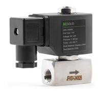 U.S. Solid High Pressure Solenoid Valve - 1/4” 60 bar Stainless Steel 24V DC High Pressure High Temperature Resistance Electric Solenoid Valve, 60 bar, -30-180°C