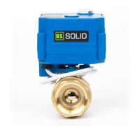 U.S. Solid Motor Ball Valve with Manual Function - 1 Inch Brass, Full Bore, 85-265V AC, 2-Wire Automatic Return, Normally Closed