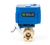 U.S. Solid Motor Ball Valve with Manual Function - 3/4 Inch Brass, Full Bore, 85-265V AC, 2-Wire Automatic Return, Normally Closed