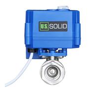 U.S. Solid Motorized Ball Valve- 1/2" Stainless Steel Ball Valve with Manual Function, Full Port, 9-24V AC/DC and 2 Wire Auto Return Setup