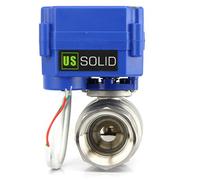 U.S. Solid Motorized Ball Valve- 1" Stainless Steel Ball Valve with Full Port, 9-24V DC and 2 Wire Reverse Polarity Normally Closed