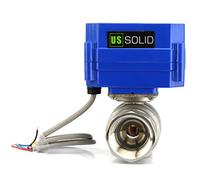 U.S. Solid Motorized Ball Valve- 1" Stainless Steel Electrical Ball Valve with Full Port, 9-24V DC and 5 Wire Setup, Normally Closed with Indicator Lights Indicate Open or Closed Position