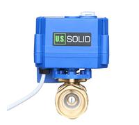 U.S. Solid Motorized Ball Valve- 3/4" Brass Ball Valve with Manual Function, Standard Port, 9-24V AC/DC and 2 Wire Auto Return Setup