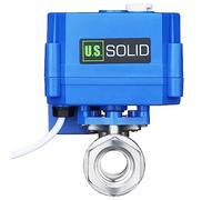 U.S. Solid Motorized Ball Valve- G 1/2" Stainless Steel Electrical Ball Valve with Manual Function, Full Port, 9-24V AC/DC and 3-Wire Positive Break Setup