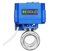 U.S. Solid Motorized Ball Valve- G 1" Stainless Steel Electrical Ball Valve with Manual Function, Full Port, 9-24V AC/DC and 3-Wire Positive Break Setup