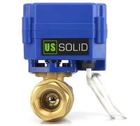 U.S. Solid Motorized Ball Valve- G 3/4" Brass Electrical Ball Valve, Standard Port, 9-24V AC/DC and 3-Wire Positive Break Setup
