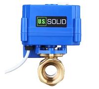 U.S. Solid Motorized Ball Valve- G 3/4" Brass Electrical Ball Valve with Manual Function, Standard Port, 9-24V AC/DC and 3-Wire Positive Break Setup