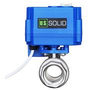 U.S. Solid Motorized Ball Valve- G 3/4" Stainless Steel Electrical Ball Valve with Manual Function, Full Port,G Thread 9-24V AC/DC and 3-Wire Positive Break Setup