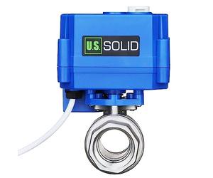 U.S. Solid Motorized Ball Valve- G 3/4" Stainless Steel Electrical Ball Valve with Manual Function, Full Port,G Thread 9-24V AC/DC and 3-Wire Positive Break Setup