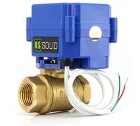 U.S. Solid Motorized Ball Valve Normally Open- 1" Brass Electrical Ball Valve DN25 with Standard Port, 9-24V AC/DC and 2 Wire Auto Return Setup