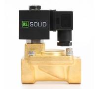 U.S. Solid Solenoid Valve Brass 3/4" 220V AC, 0.3-16 bar, Normally Closed, Viton Seal, G Thread - Pilot-Operated