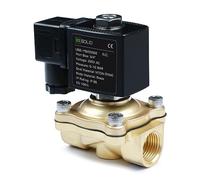 U.S. Solid Solenoid Valve Brass G 1/2" 220V AC Normally Closed NC 10 bar, Electric Valve for Water Air Diesel Kerosene Gasoline