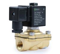 U.S. Solid Solenoid Valve Brass G 3/8" 220V AC Normally Closed NC 10 bar, Electric Valve for Water Air Diesel Kerosene Gasoline