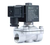 U.S. Solid Solenoid Valve Stainless Steel G 1/2" 220V AC Normally Closed NC 10 bar, Electric Valve for Water Air Diesel Kerosene Gasoline