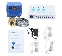 U.S. Solid Water Leak Detector with Auto Shutoff Valve, Sound Alarm, 1/2" Motorized Brass Ball Valve & 3 Sensors, Home Flood Prevention & Water Damage Defense for Basement, Laundry, Water Heater