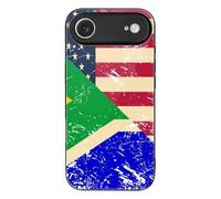 U.S. South Africa Vintage Flag Cell Phone Case Compatible with iPhone 17/17 Air/17 Pro/17 Pro Max Glass Back Protective Shell