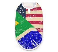 U.S. South Africa Vintage Flag Dog Shirts Summer Pet Clothes Comfort T-Shirts Vest Sleeveless Tank Top for Cats Dogs 2XL