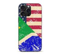 U.S. South Africa Vintage Flag TPU Cell Phone Case Compatible with iPhone 15/15 Plus/15 Pro/15 Pro Max Soft Protective Shell