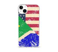 U.S. South Africa Vintage Flag TPU Cell Phone Case Compatible with iPhone 15/15 Plus/15 Pro/15 Pro Max Soft Protective Shell