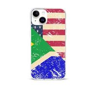 U.S. South Africa Vintage Flag TPU Cell Phone Case Compatible with iPhone 15/15 Plus/15 Pro/15 Pro Max Soft Protective Shell