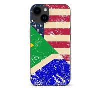 U.S. South Africa Vintage Flag TPU Cell Phone Case Compatible with iPhone 15/15 Plus/15 Pro/15 Pro Max Soft Protective Shell