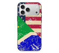 U.S. South Africa Vintage Flag TPU Cell Phone Case Compatible with iPhone 17/17 Air/17 Pro/17 Pro Max Soft Protective Shell
