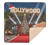 U.s.-Themed Christmas Wallpaper Large Stylish Baby Play Mat for Floor One-Piecing Newborns Kicking Mat for Baby Kids Toddlers Infants, 50'' x 50''