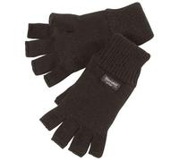 U.S Trading Cold Weather Fleece Work Gloves/Mittens (603 THINSULATE FINGERLESS GLOVE BLACK, One Size)