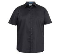 U.S Trading Duke Kingsize Bigsize Mens Delmar White and Aeron Black Short Sleeve Easy Iron Classic Regular Shirt (UK, Alpha, 6XL, Regular, Regular, Aeron Black)