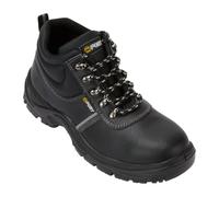 U.S Trading Fort Workforce Safety Boots, Steel Toe Cap, Steel Anti-Penetration Midsole, Leather Upper, Non-Slip PU Sole (Black, UK Footwear Size System, Adult, Men, Numeric, Medium, 10)